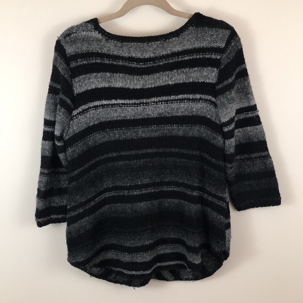 Nurture Striped Button Down Cotton Wool Blend Sweater Cardigan - Picture 7 of 7
